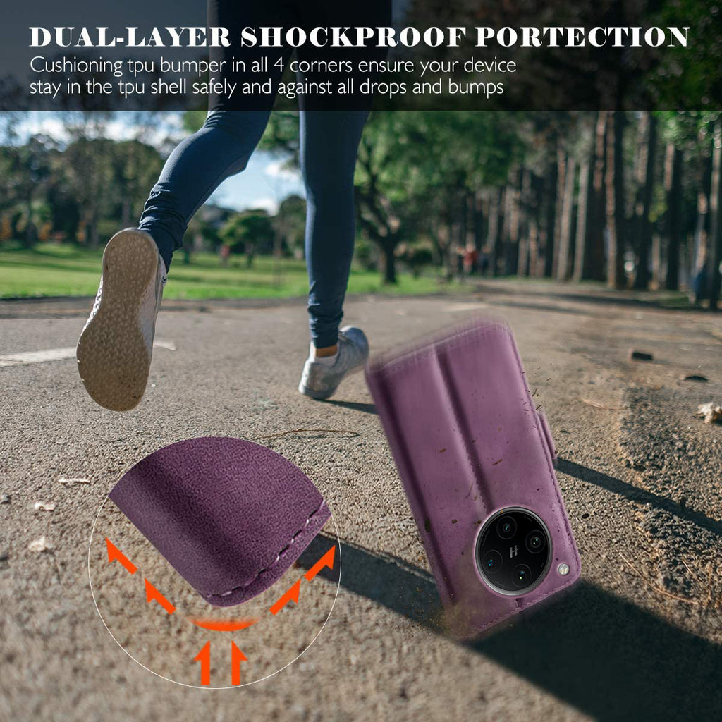 Oppo Find X8 Pro Wallet Case Shockproof Full Body Protective Card Cover WINE RED