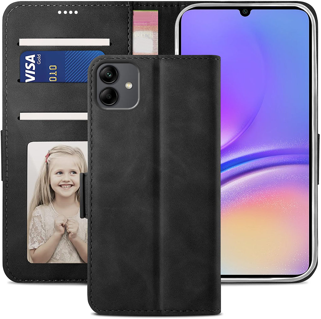 Samsung Galaxy A07 Wallet Case Shockproof Full Body Protective Card Cover BLACK