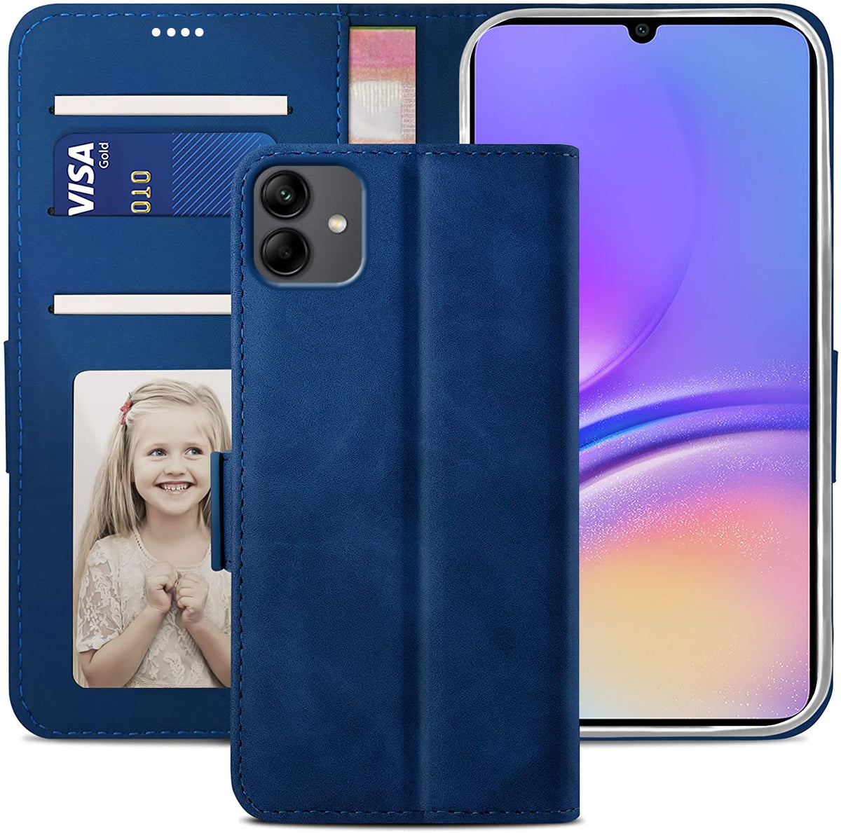 Samsung Galaxy A06 5G Wallet Case Shockproof Full Body Protective Card Cover BLUE