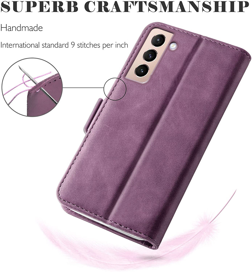 Samsung Galaxy S23 Wallet Case Shockproof Full Body Protective Card Cover WINE RED