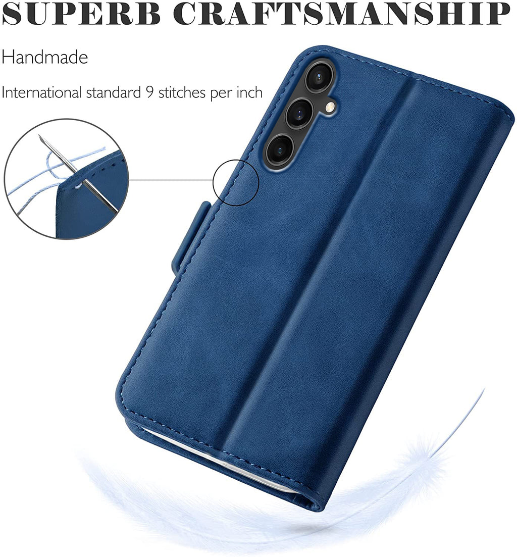 Samsung A37 Wallet Case Shockproof Full Body Protective Card Cover BLUE