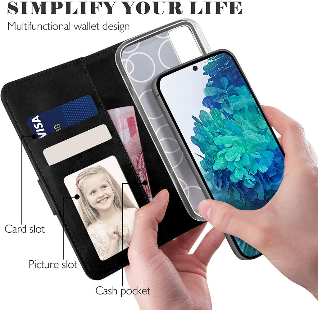 Oppo A79 Wallet Case Shockproof Full Body Protective Card Cover BLACK