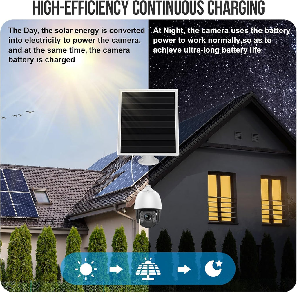 10W Solar Panel for Ring Camera Solar Charger Compatible with Ring Spotlight Stick Up Cam Battery with 3m Cable