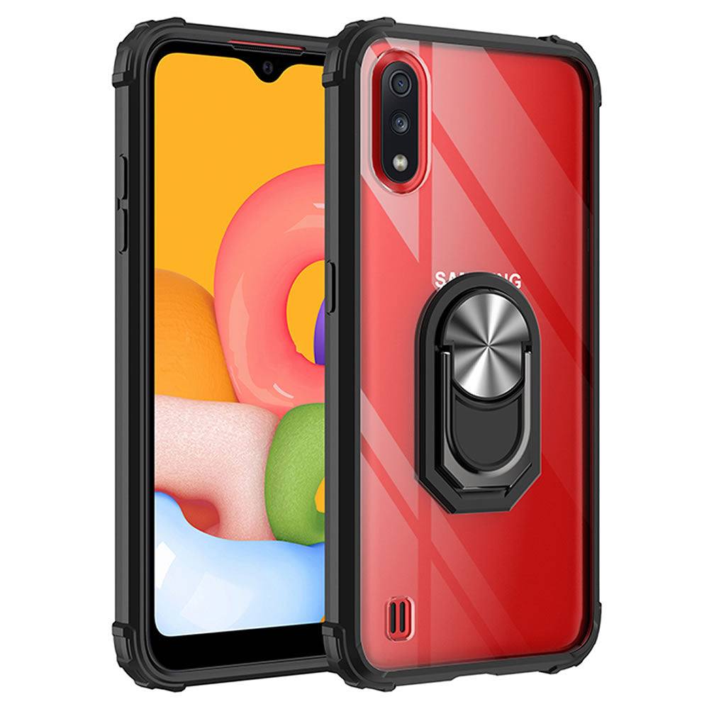 Samsung A01 Rugged Tough Case Shockproof Hybrid Cover BLACK