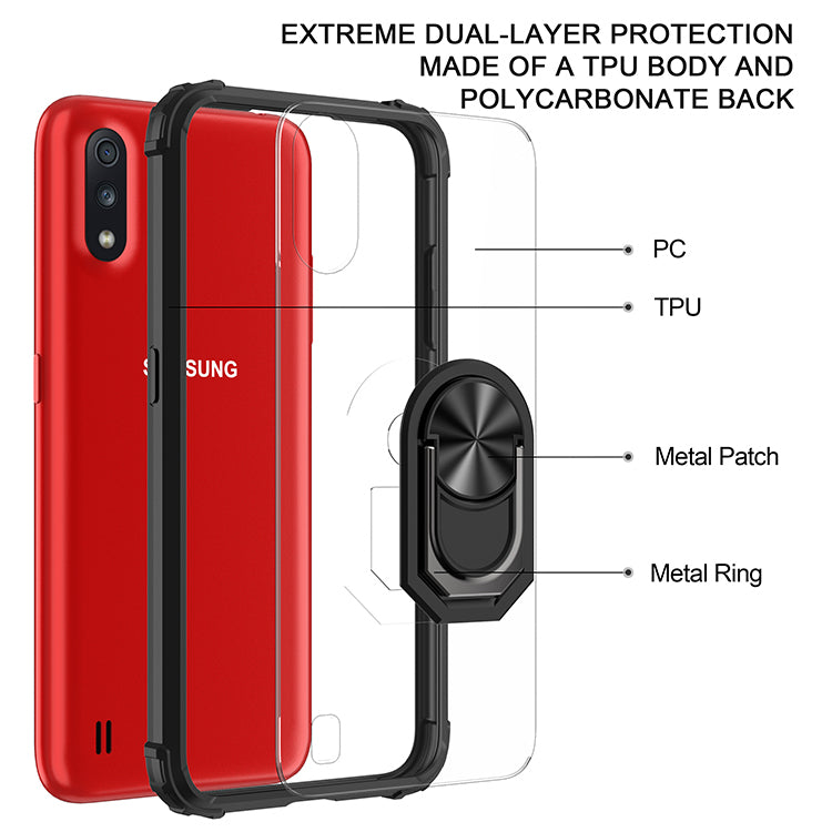 Samsung A01 Rugged Tough Case Shockproof Hybrid Cover RED