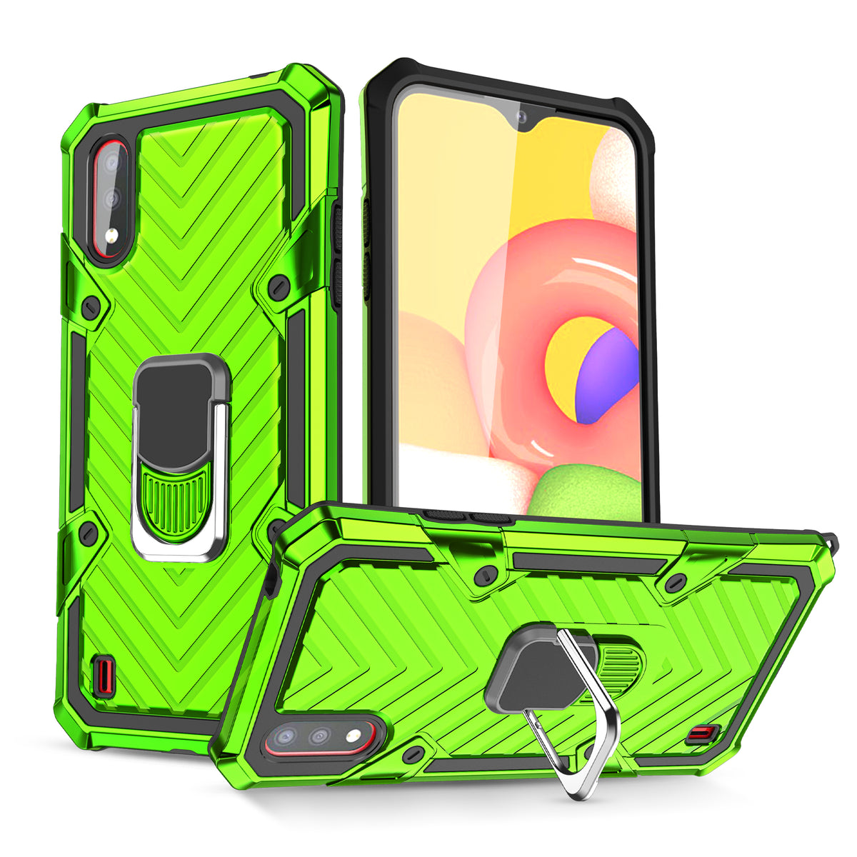 Samsung Galaxy A01 Rugged Tough Case Shockproof Hybrid Cover LIGHT GREEN