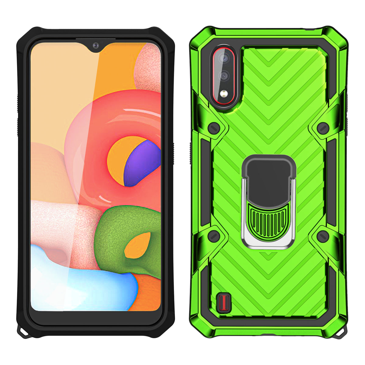 Samsung Galaxy A01 Rugged Tough Case Shockproof Hybrid Cover LIGHT GREEN
