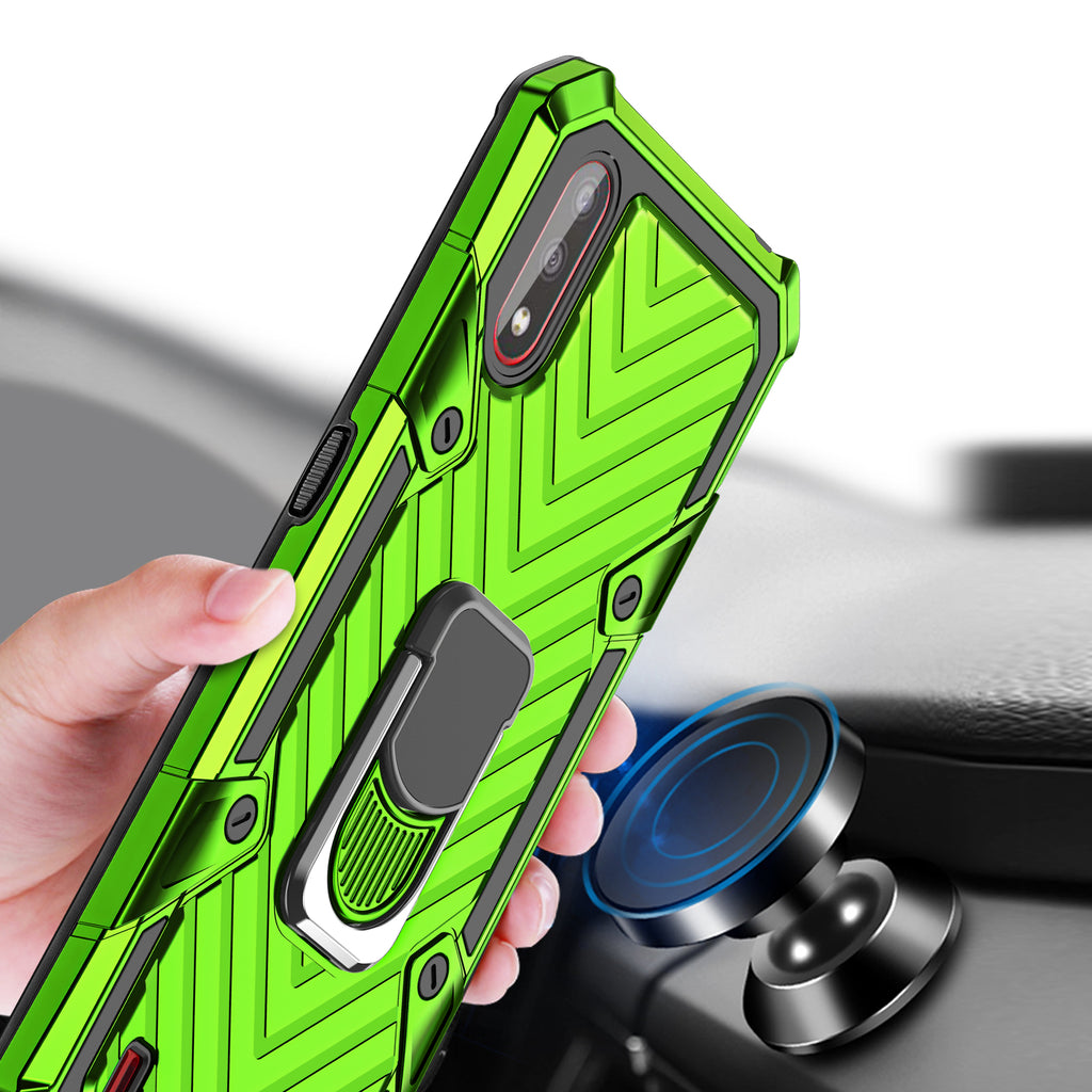 Samsung Galaxy A01 Rugged Tough Case Shockproof Hybrid Cover LIGHT GREEN