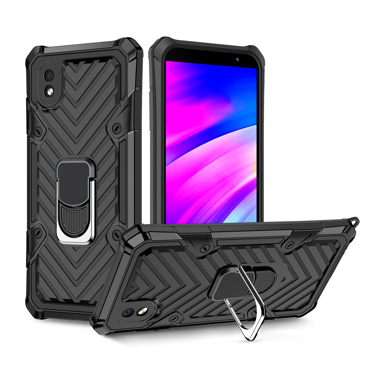 Samsung Galaxy A01 Core Rugged Tough Case Shockproof Hybrid Cover BLACK