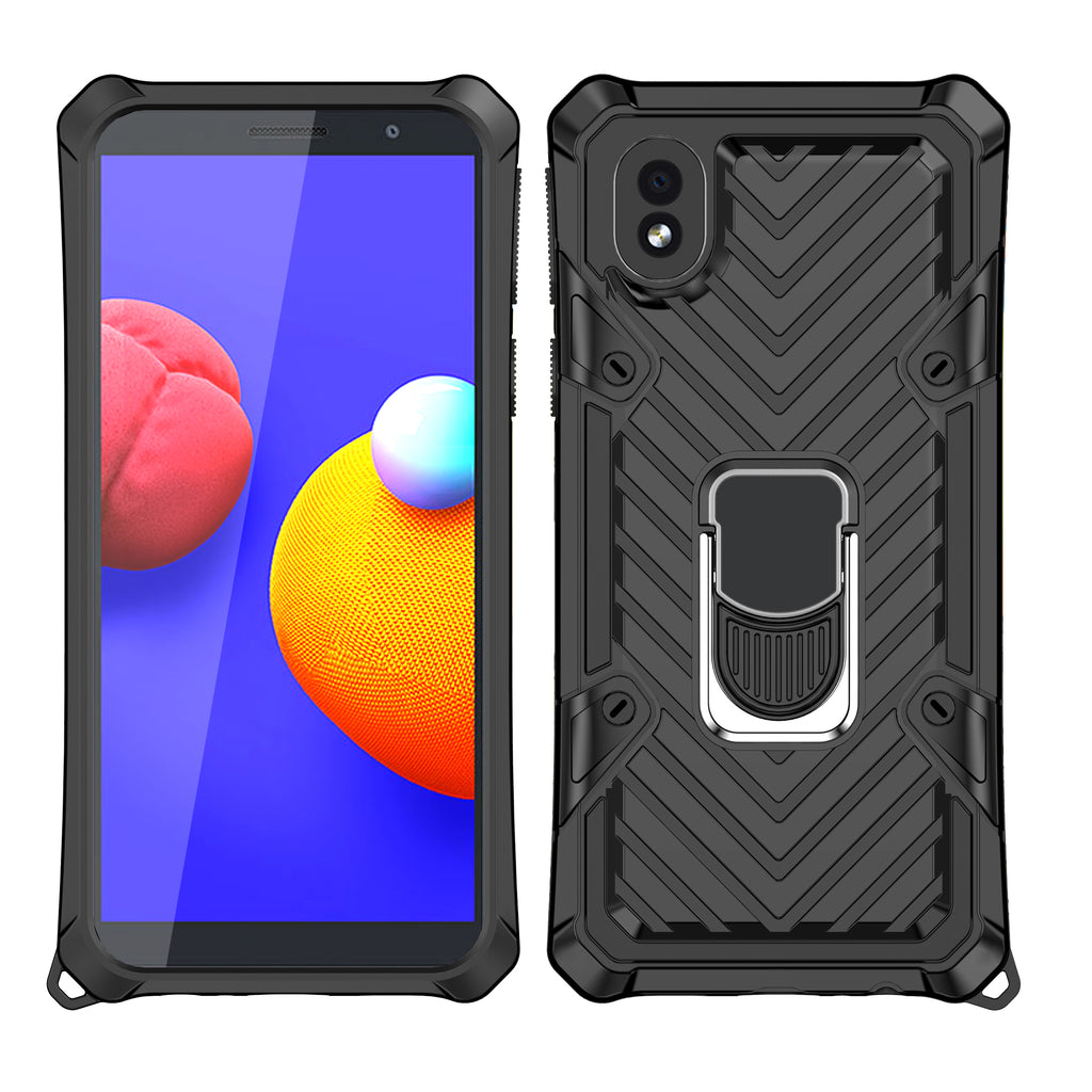 Samsung Galaxy A01 Core Rugged Tough Case Shockproof Hybrid Cover BLACK