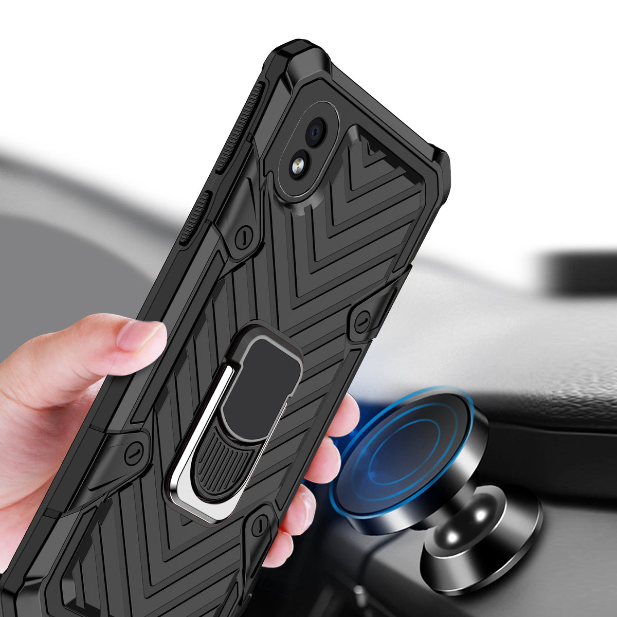Samsung Galaxy A01 Core Rugged Tough Case Shockproof Hybrid Cover BLACK