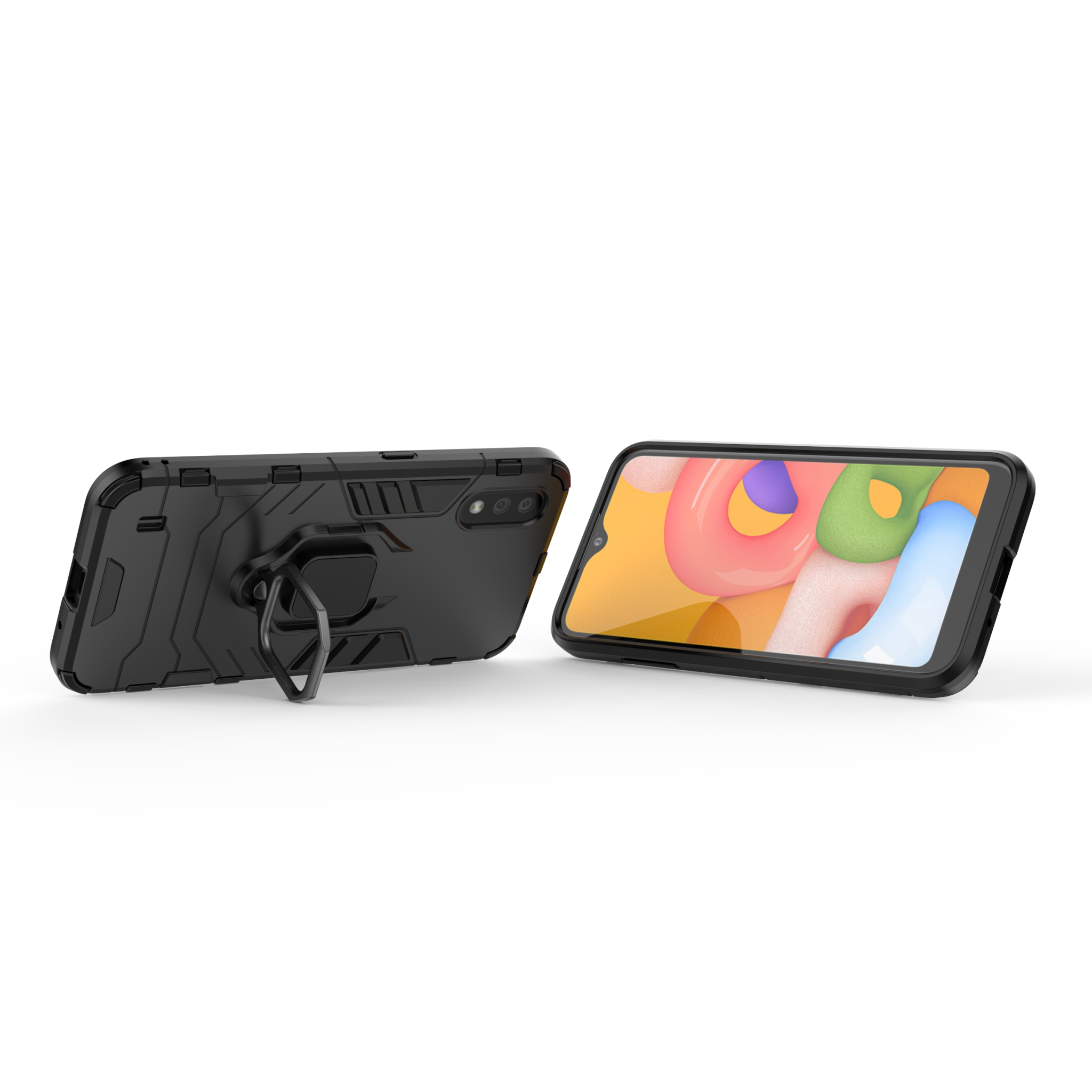 Samsung Galaxy A01 Rugged Tough Case Shockproof Hybrid Cover BLACK