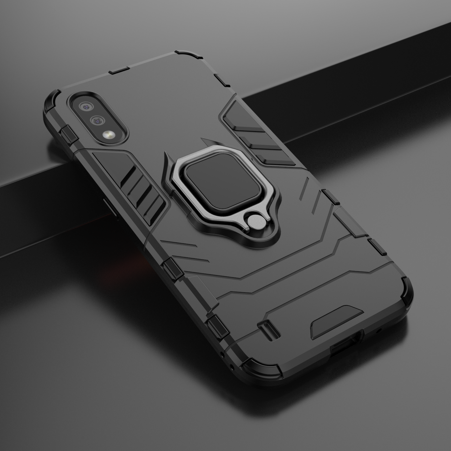 Samsung Galaxy A01 Rugged Tough Case Shockproof Hybrid Cover RED