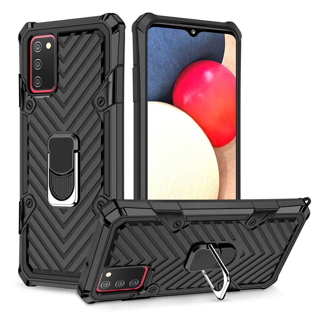 Samsung Galaxy A02S Rugged Tough Case Shockproof Hybrid Cover BLACK