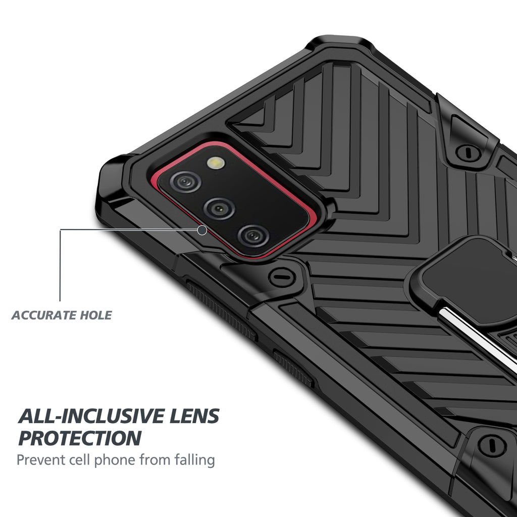Samsung Galaxy A02S Rugged Tough Case Shockproof Hybrid Cover BLACK