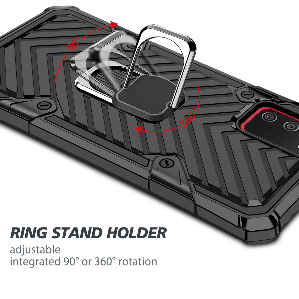 Samsung Galaxy A02S Rugged Tough Case Shockproof Hybrid Cover BLACK