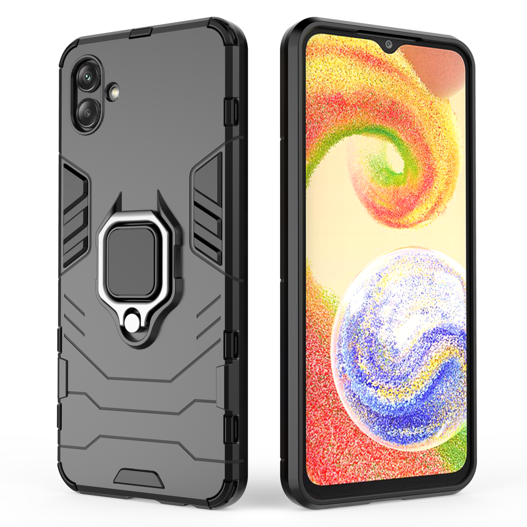 Samsung Galaxy A04 Rugged Tough Case Shockproof Hybrid Cover BLACK