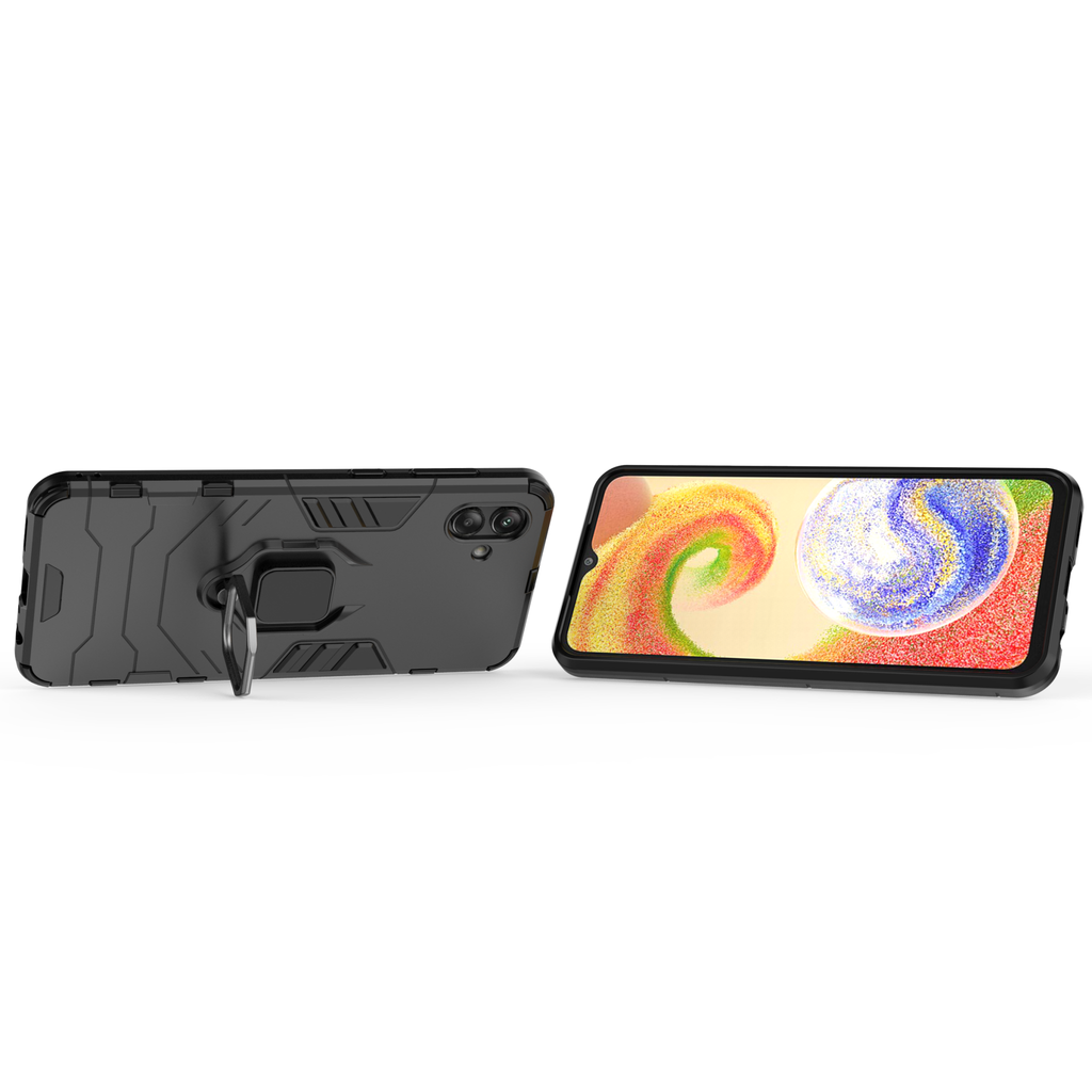 Samsung Galaxy A04 Rugged Tough Case Shockproof Hybrid Cover BLACK