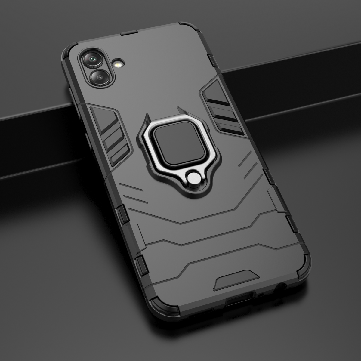 Samsung Galaxy A04 Rugged Tough Case Shockproof Hybrid Cover BLACK