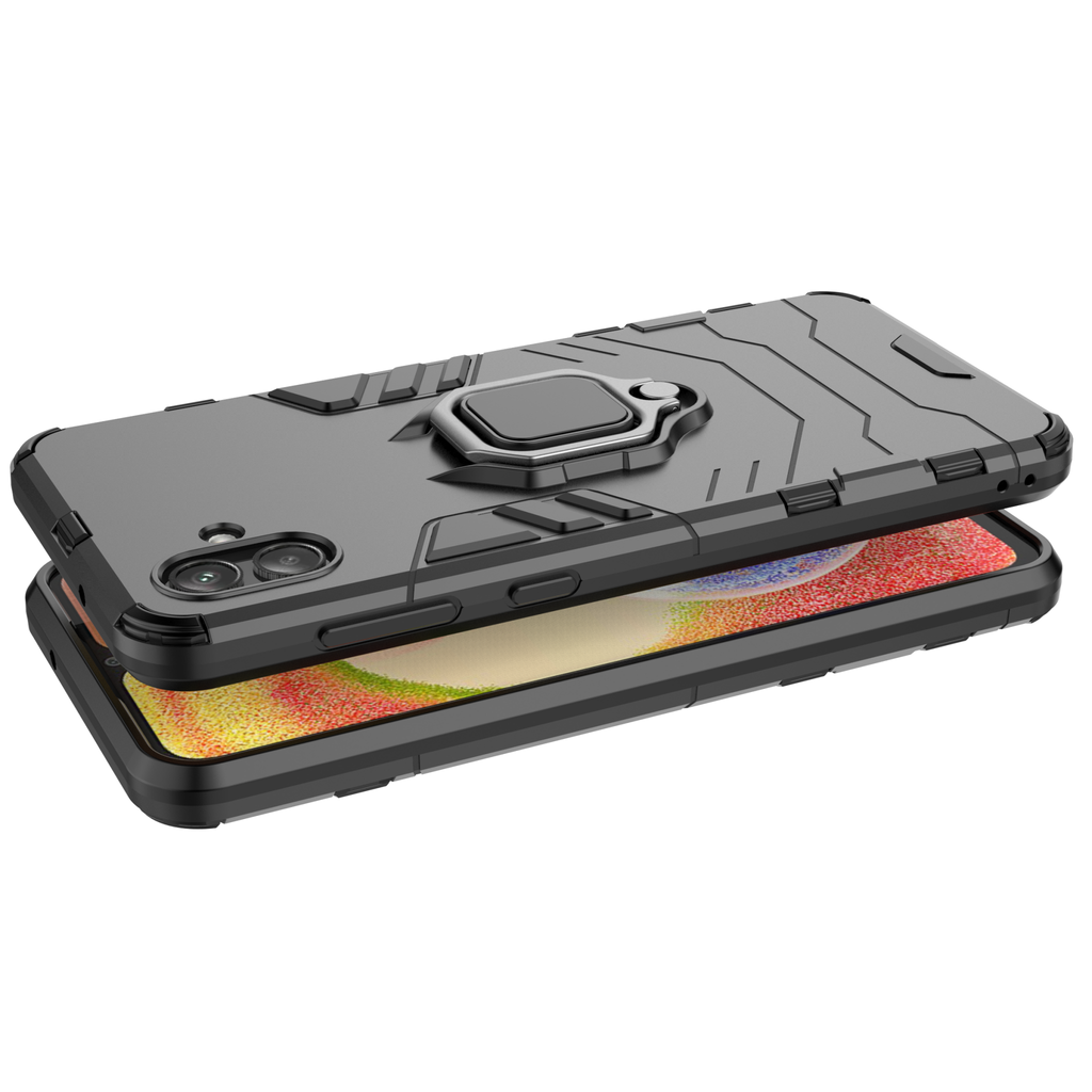 Samsung Galaxy A04 Rugged Tough Case Shockproof Hybrid Cover BLACK