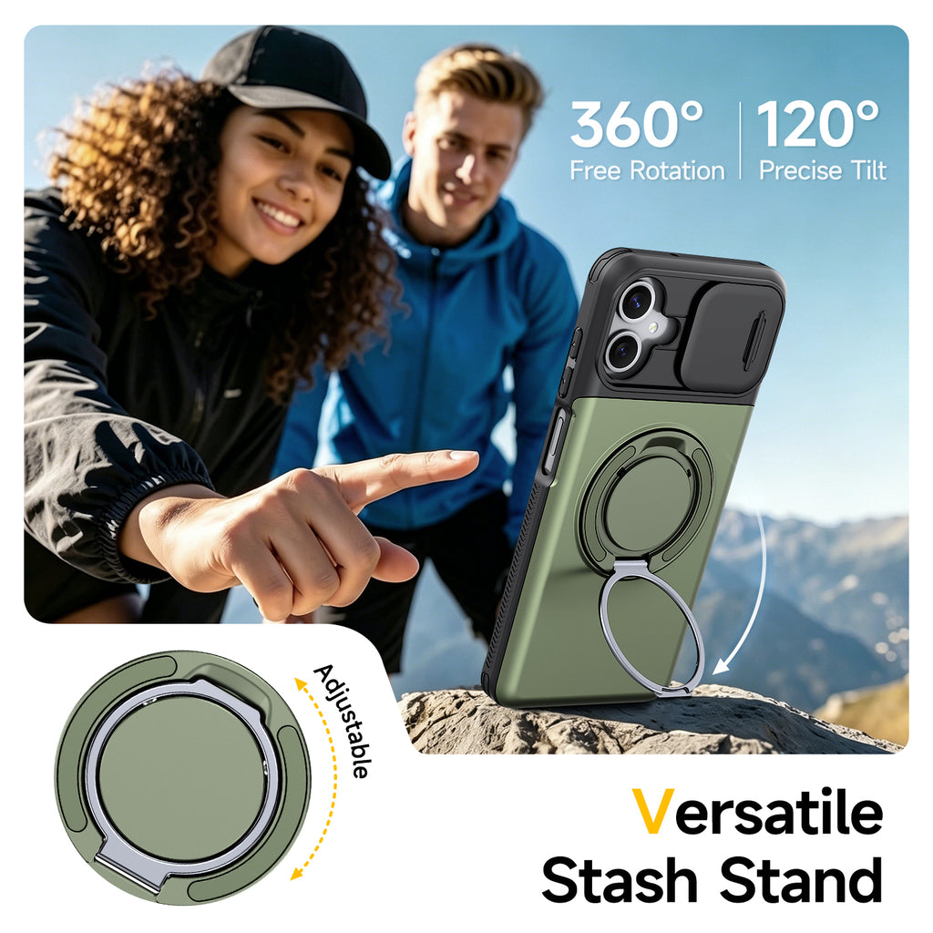 Samsung Galaxy A06 Rugged Shockproof Case Kickstand Card Cover GREEN