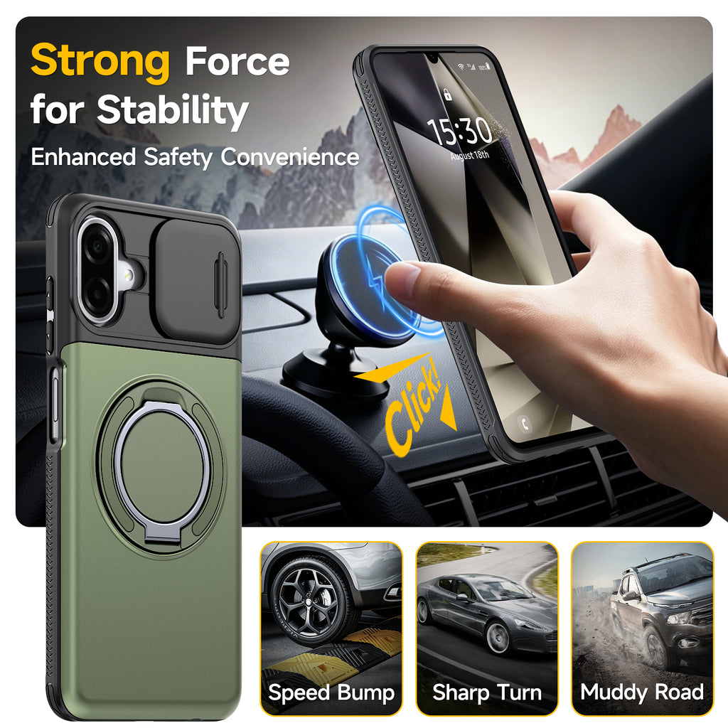 Samsung Galaxy A07 Rugged Shockproof Case Kickstand Card Cover GREEN