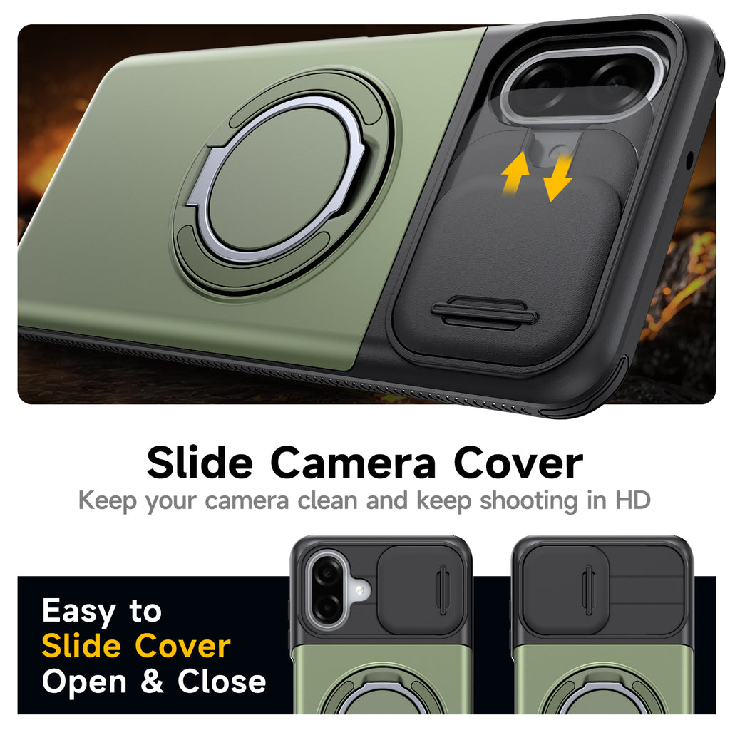 Samsung Galaxy A07 Rugged Shockproof Case Kickstand Card Cover GREEN