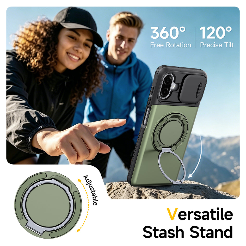 Samsung Galaxy A07 Rugged Shockproof Case Kickstand Card Cover GREEN
