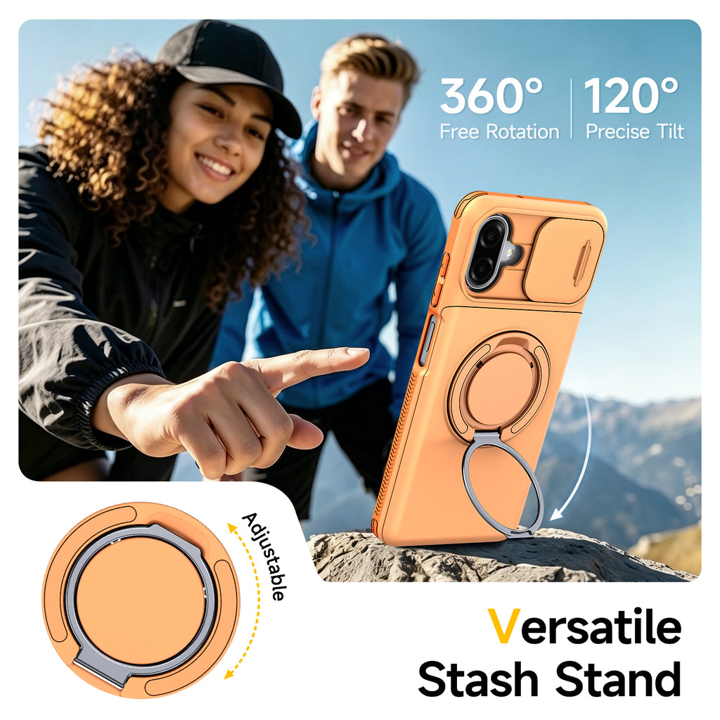 Samsung Galaxy A07 Rugged Shockproof Case Kickstand Card Cover ORANGE