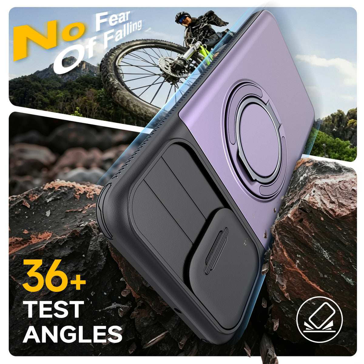 Samsung Galaxy A07 Rugged Shockproof Case Kickstand Card Cover PURPLE