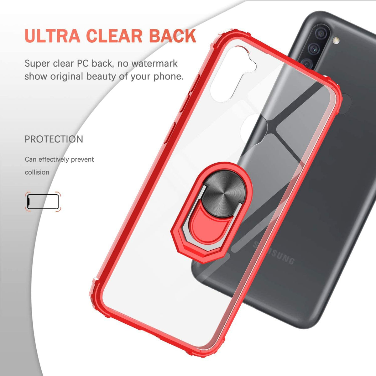 Samsung A11 Rugged Tough Case Shockproof Hybrid Cover RED