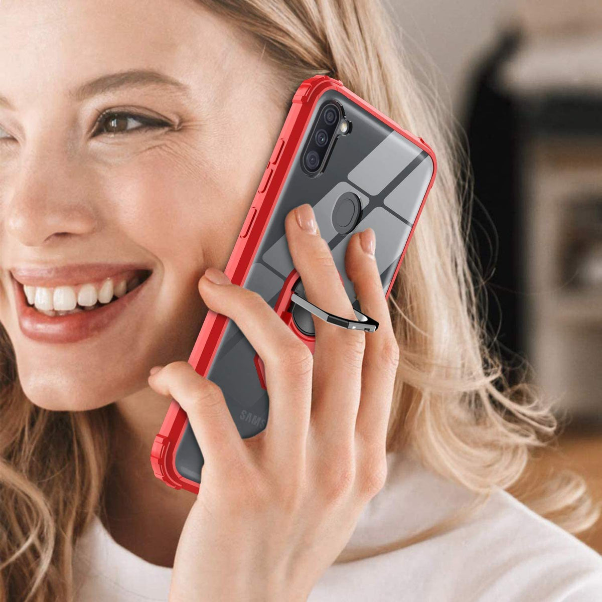Samsung A11 Rugged Tough Case Shockproof Hybrid Cover RED