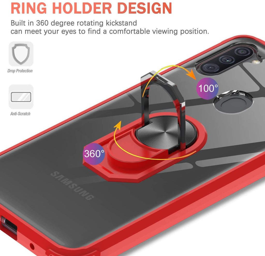 Samsung A11 Rugged Tough Case Shockproof Hybrid Cover RED