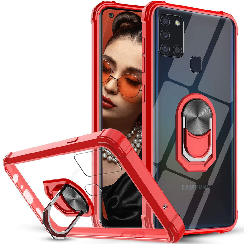 Samsung A21s Rugged Tough Case Shockproof Hybrid Cover RED