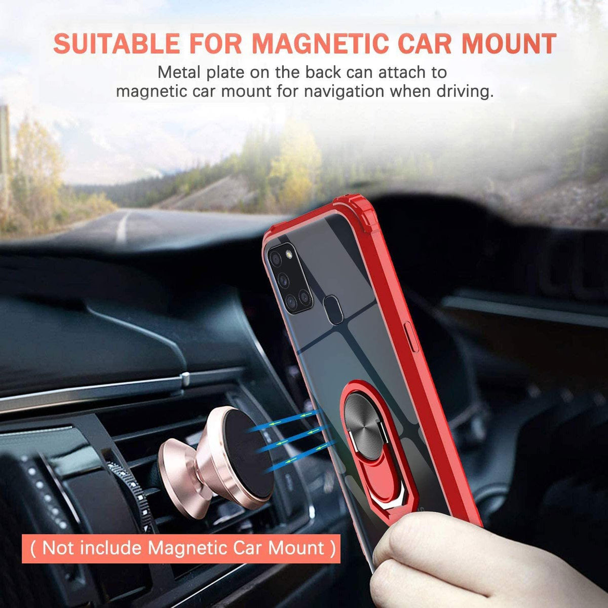 Samsung A21s Rugged Tough Case Shockproof Hybrid Cover RED