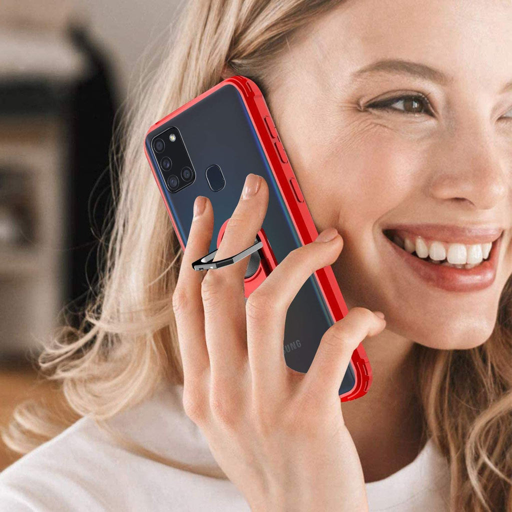 Samsung A21s Rugged Tough Case Shockproof Hybrid Cover RED