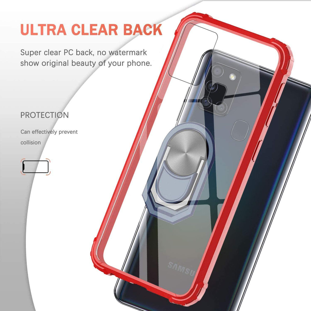 Samsung A21s Rugged Tough Case Shockproof Hybrid Cover RED