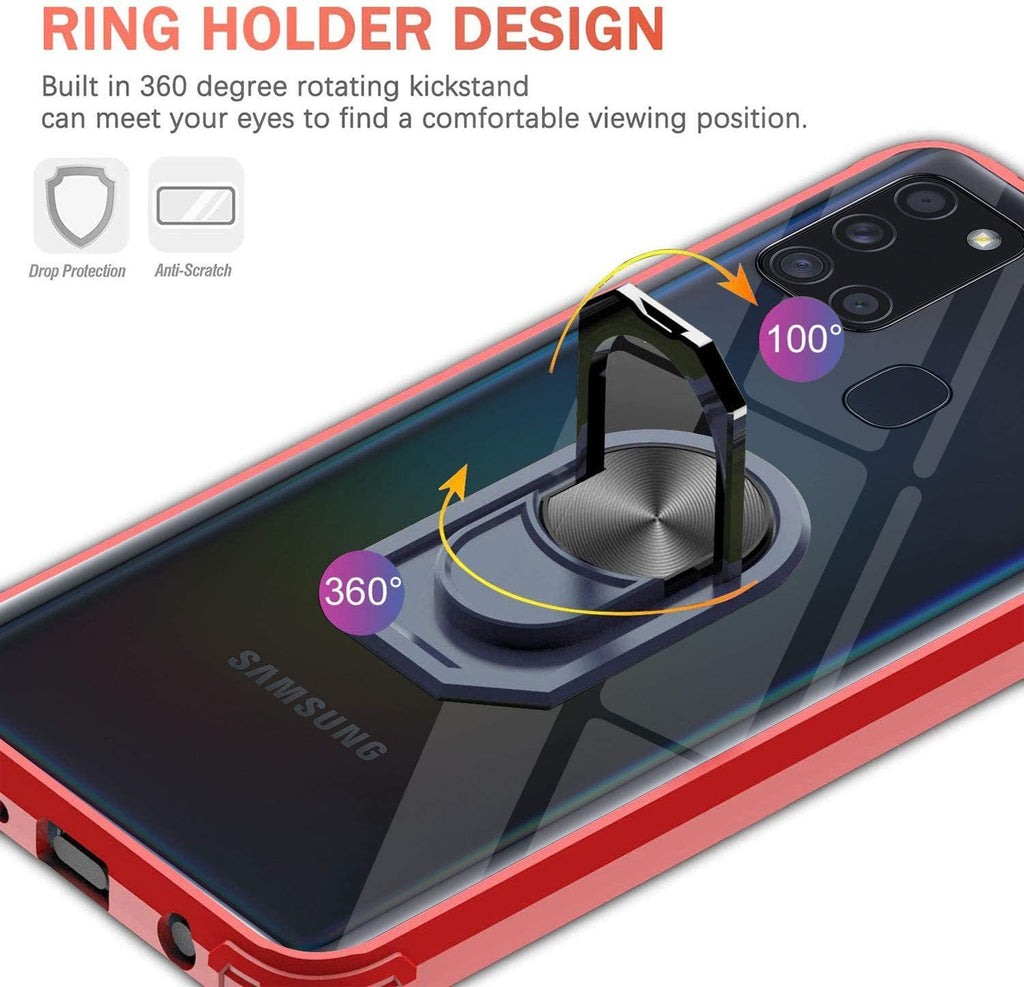 Samsung A21s Rugged Tough Case Shockproof Hybrid Cover RED