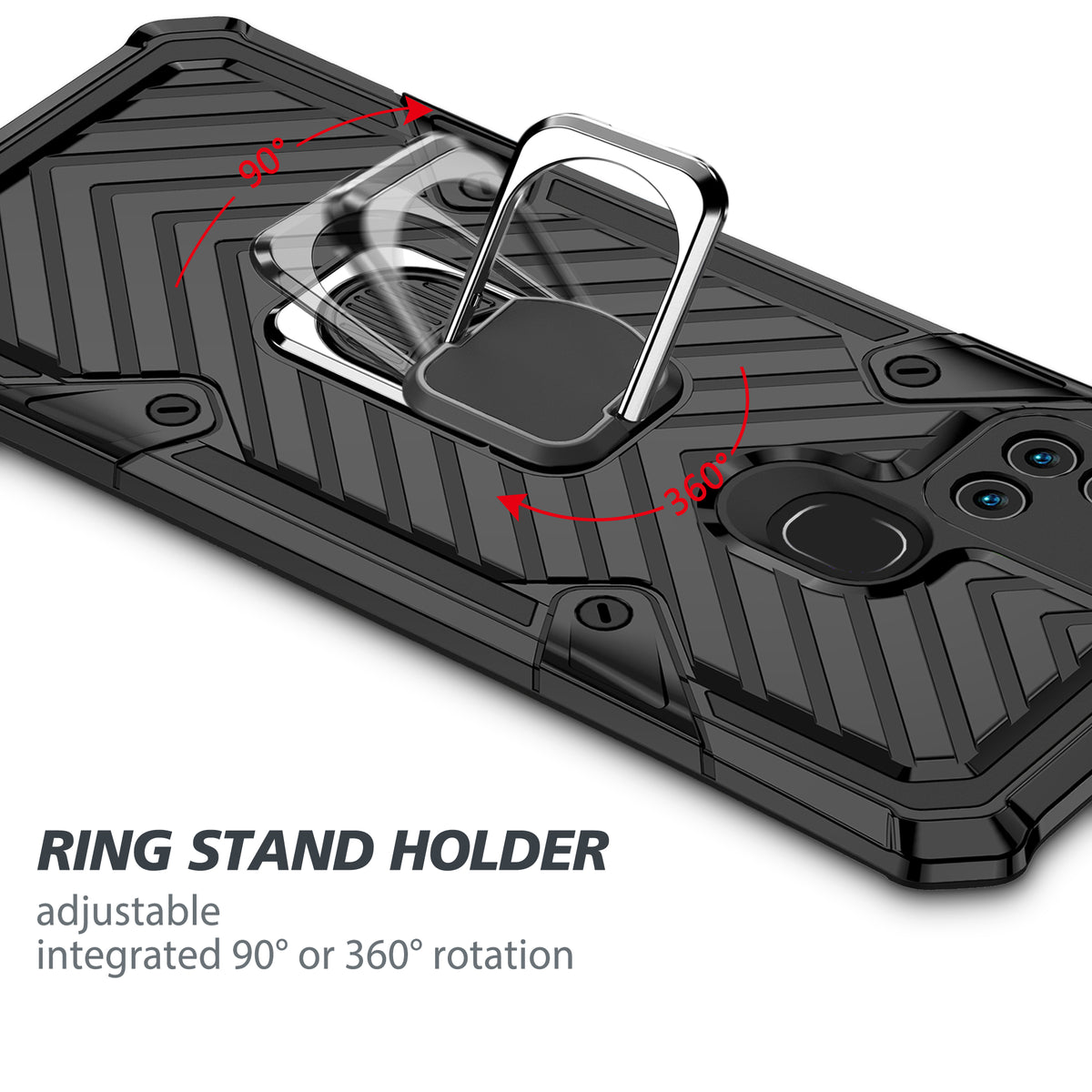 Samsung Galaxy A21S Rugged Tough Case Shockproof Hybrid Cover BLACK