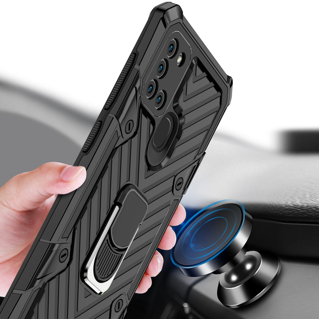 Samsung Galaxy A21S Rugged Tough Case Shockproof Hybrid Cover BLACK