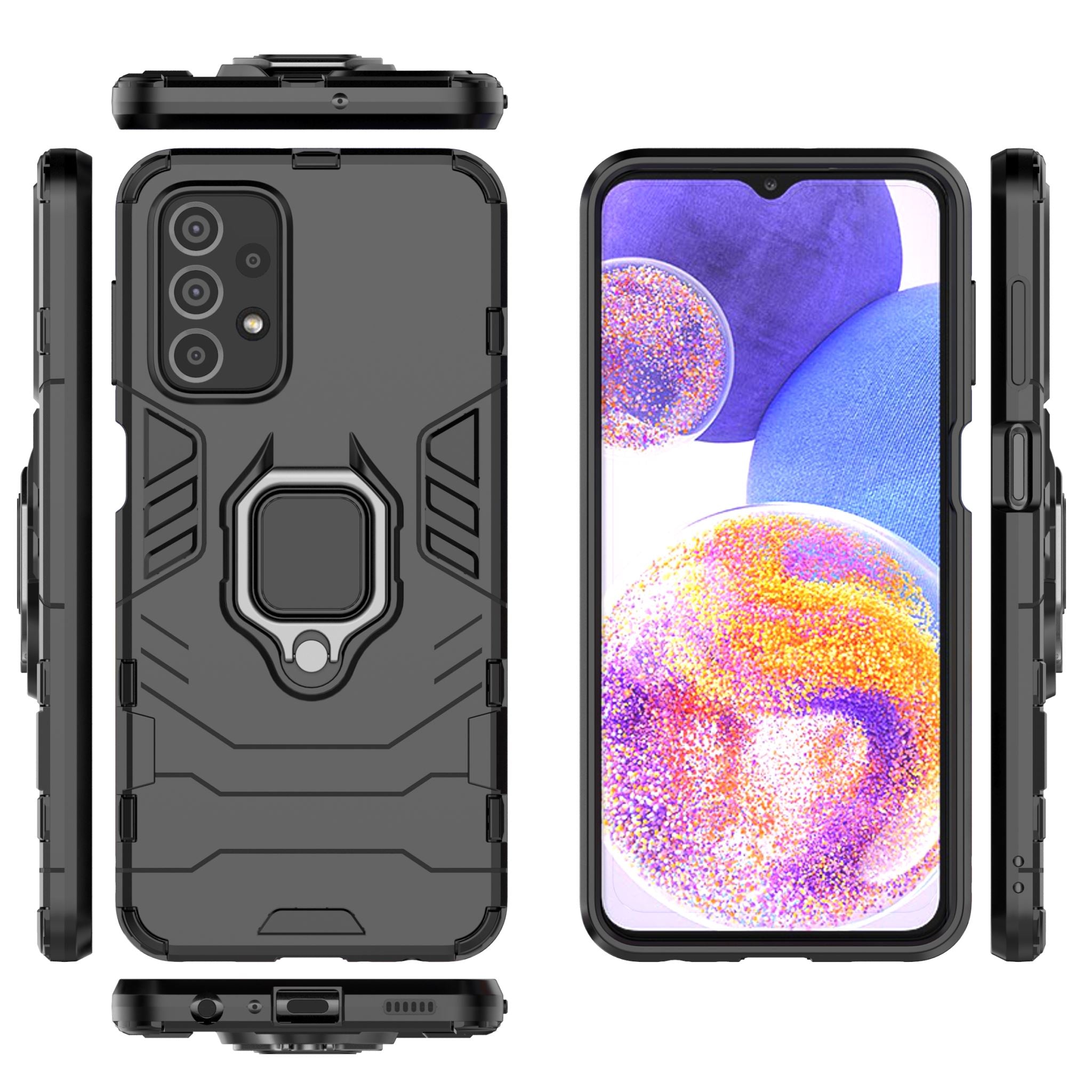 Samsung Galaxy A23 Rugged Tough Case Shockproof Hybrid Cover BLACK