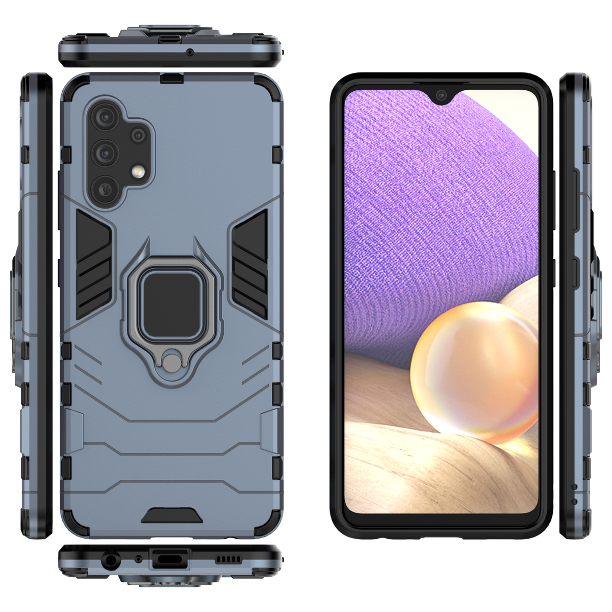 Samsung Galaxy A32 4G Rugged Tough Case Shockproof Hybrid Cover BLUE