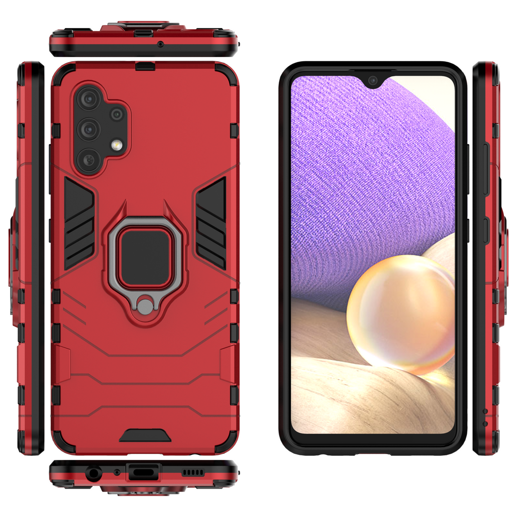 Samsung Galaxy A32 4G Rugged Tough Case Shockproof Hybrid Cover RED