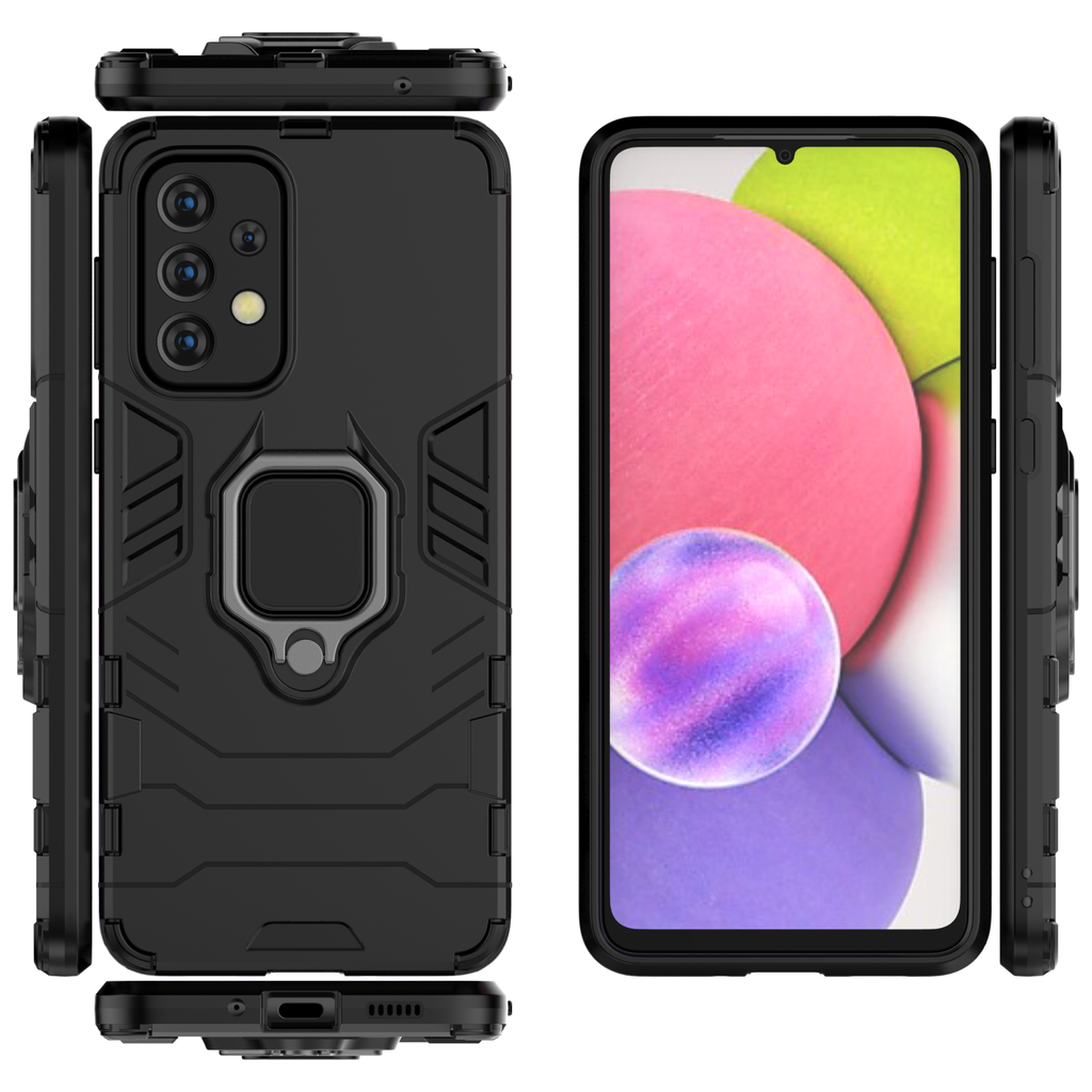 Samsung Galaxy A33 Rugged Tough Case Shockproof Hybrid Cover BLACK