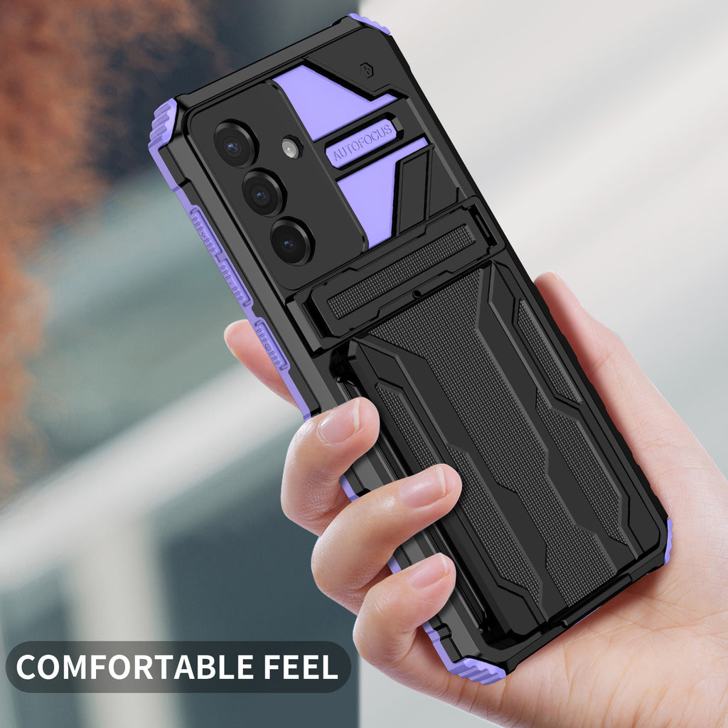 Samsung A36 Heavy Duty Kickstand Case Shockproof Card Holder PURPLE