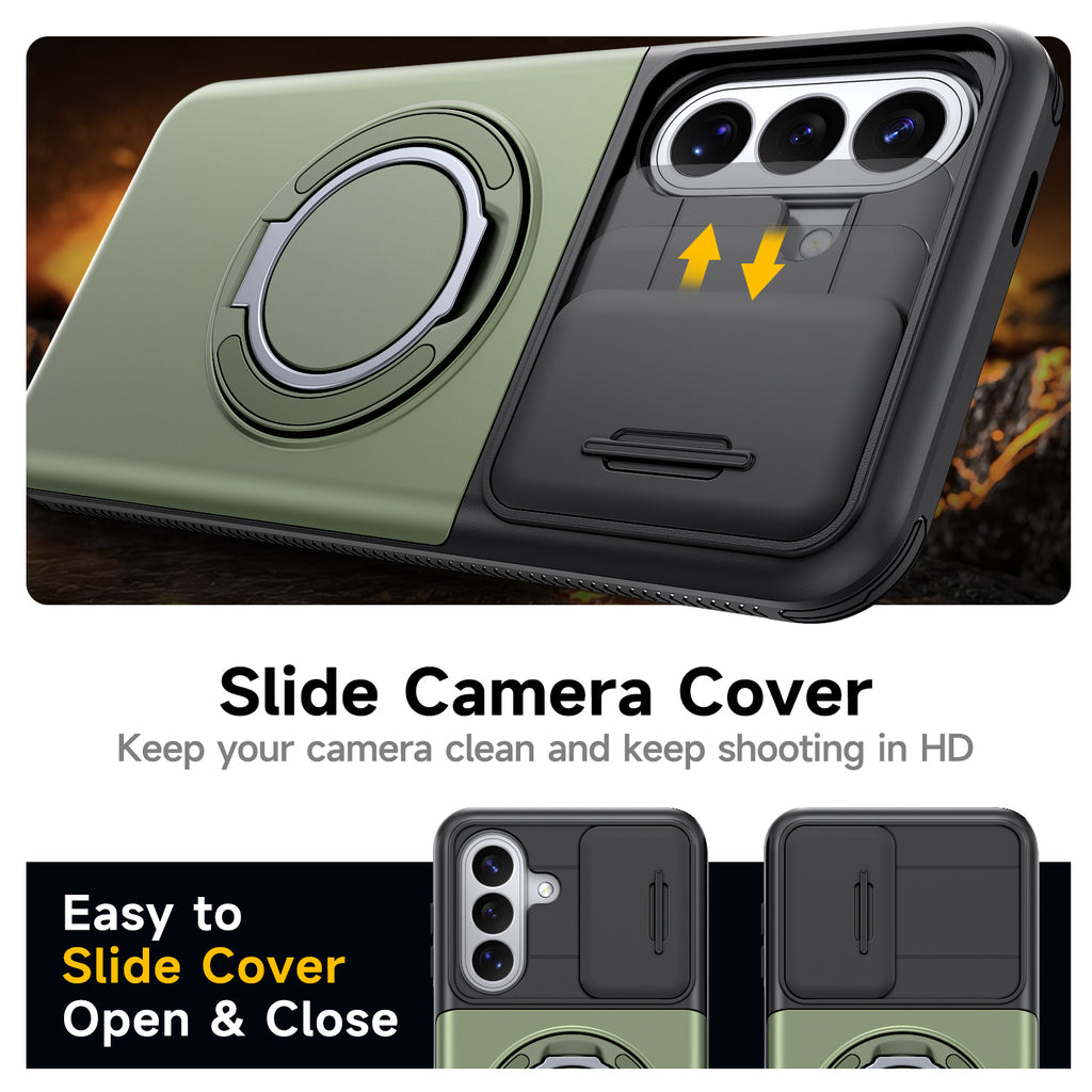 Samsung Galaxy A26 5G Rugged Shockproof Case Kickstand Card Cover GREEN