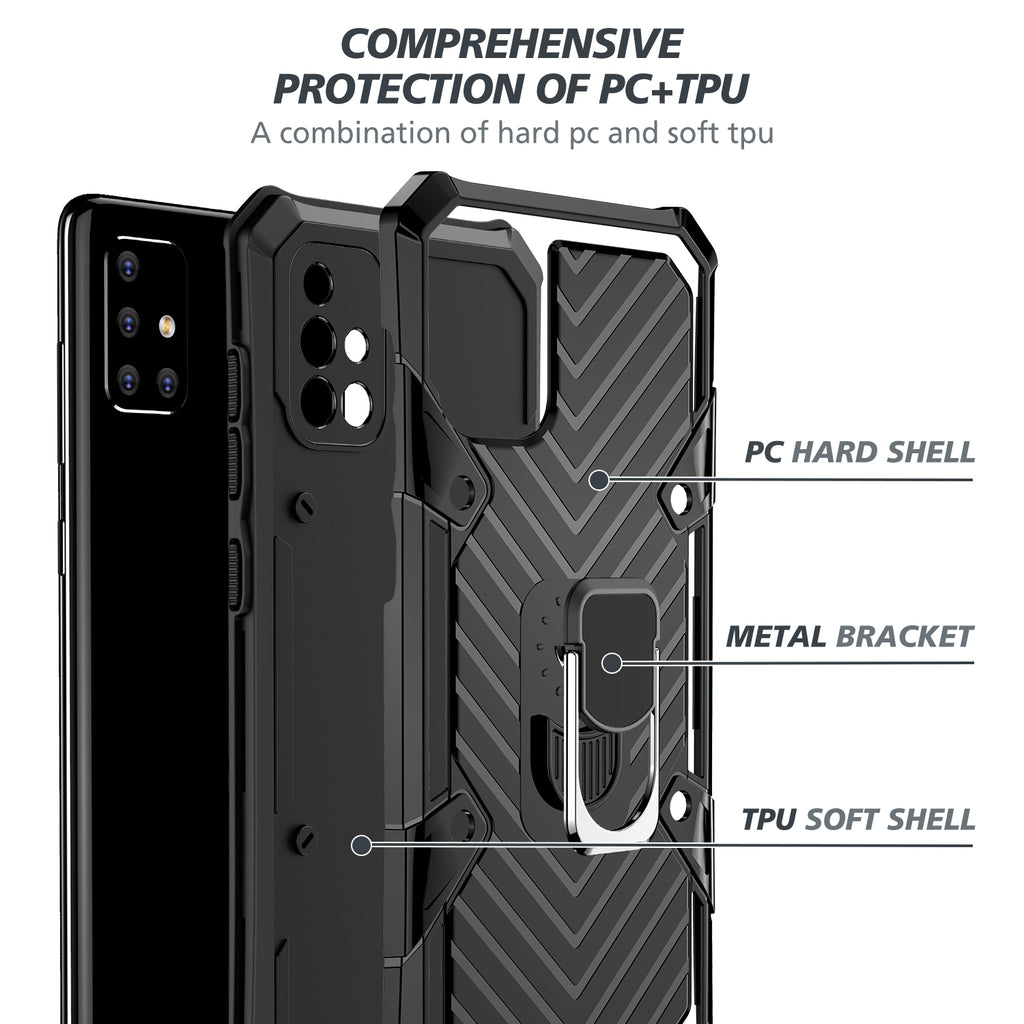 Samsung Galaxy A71 Rugged Tough Case Shockproof Hybrid Cover BLACK