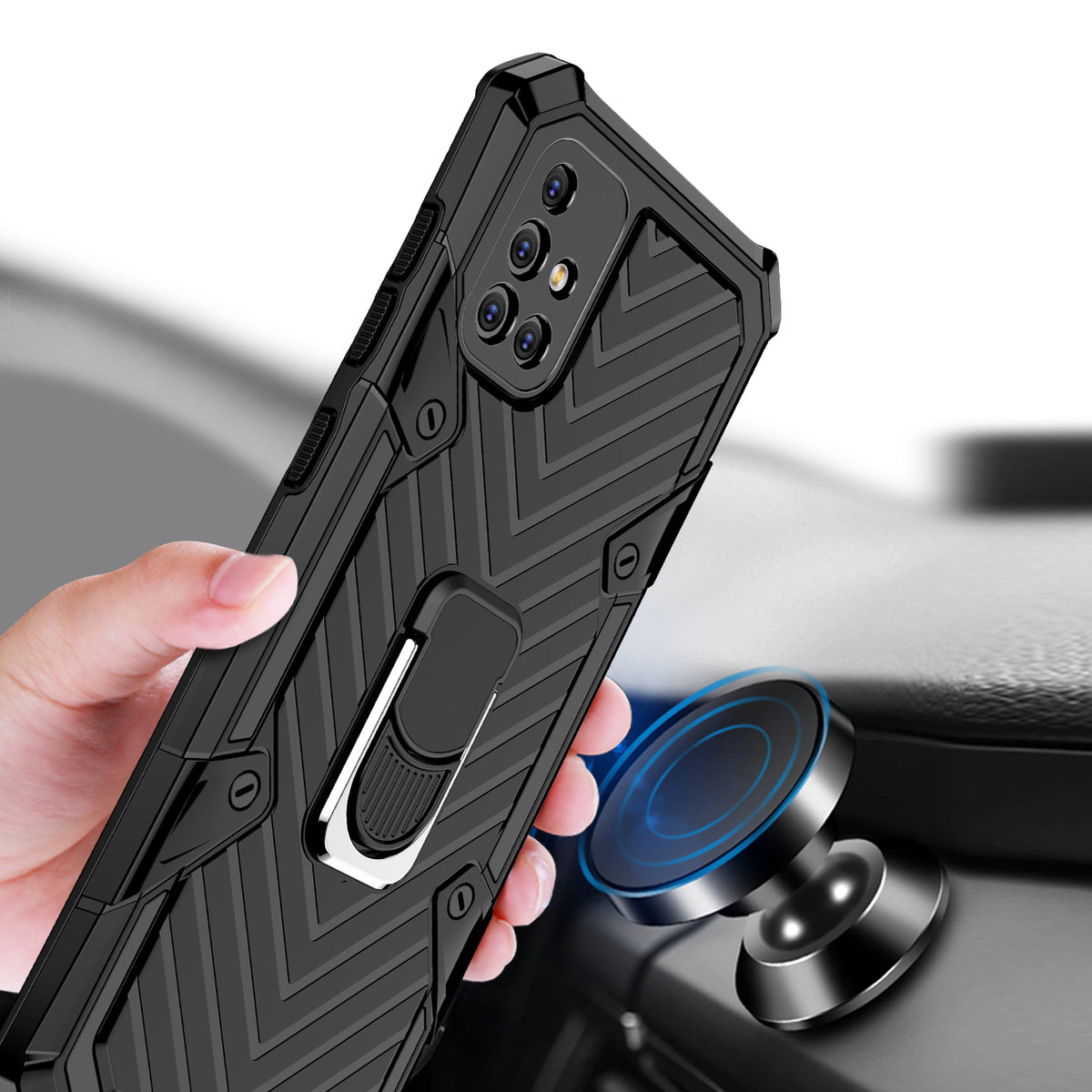 Samsung Galaxy A71 Rugged Tough Case Shockproof Hybrid Cover BLACK