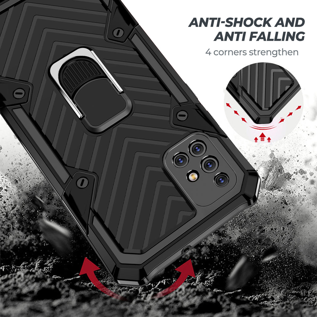 Samsung Galaxy A71 Rugged Tough Case Shockproof Hybrid Cover BLACK