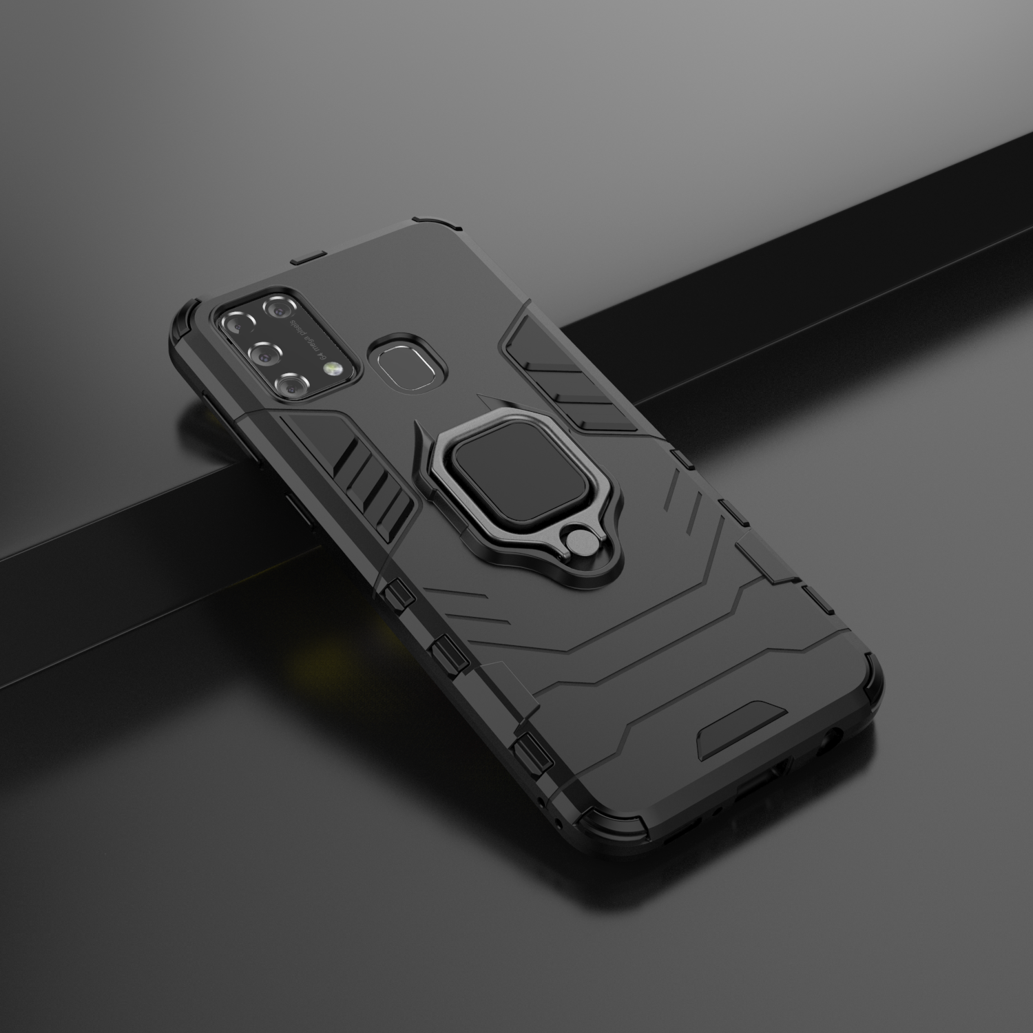 Samsung Galaxy M31 Rugged Tough Case Shockproof Hybrid Cover BLACK